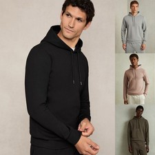 Reiss Mens Fabien Premium Interlock Jersey Hoodie Pullover Hooded Sweatshirt