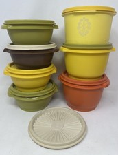 Lot of 7 Vintage Tupperware Harvest Colors With Lids Vintage