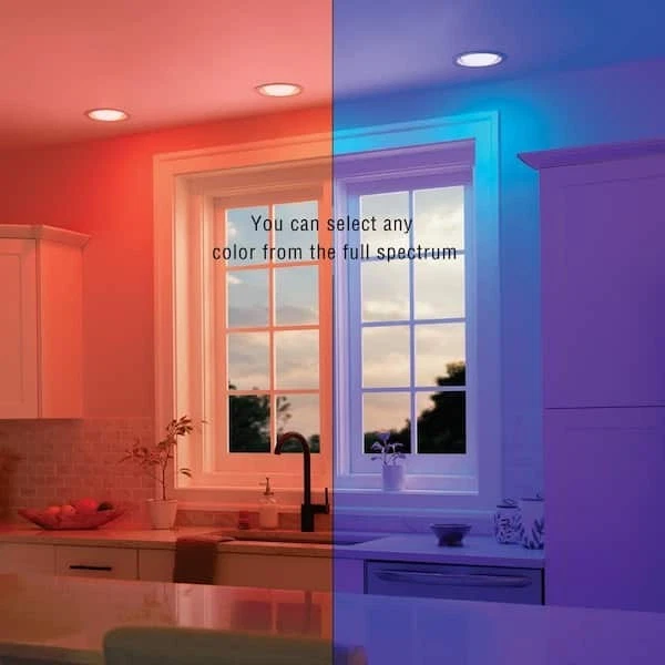 Eco Smart 90-Watt Equivalent Smart BR40 Color Changing CEC LED Light Bulb... - Image 3 of 4