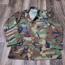 U.S Airforce Hot Weather Field Coat Mens Small Short Woodland Camo BDU "Walker"