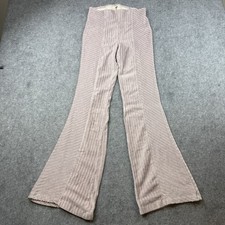 Free People Slim Pull-On Velvet Flare Pants Pink Size Small