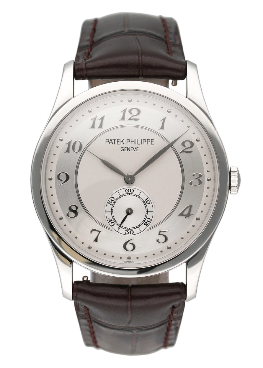 Patek Philippe 5196P-001 Platinum Mens Watch Silver Dial Box Papers