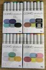 A "LOT" of 4 COPIC sketch SEA  SKY, EARTH ESSENTIALS, PASTELS  PRIMARIES