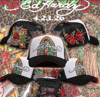Sad Boyz X Ed Hardy  LA VIRGEN  Hat Junior H  FULL SET IN HAND SHIPS TODAY