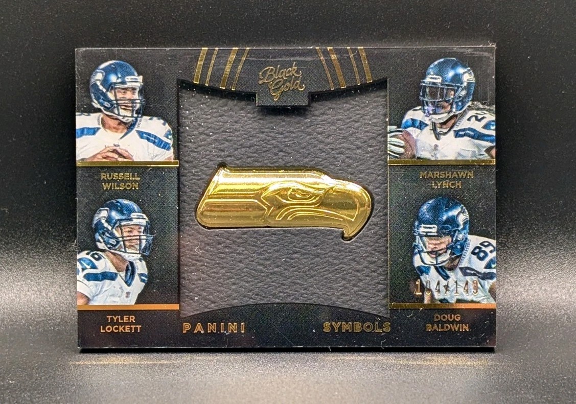 2015 Black Gold Team Symbols Seahawks Lynch Wilson Lockett Baldwin /149 Seahawks