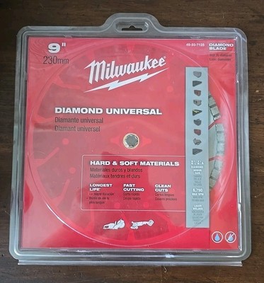 Milwaukee 9in. Universal Segmented Saw Blade DIAMOND MAX, Model# 49-93-7125