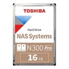 Toshiba N300 Pro 16TB NAS 3.5" Internal Hard Drive - CMR SATA 6 Gb/s 7200 RPM