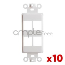 10 Pack Keystone Wall Plate Insert 3 Port Jack Outlet For Fits Decora Wallplate