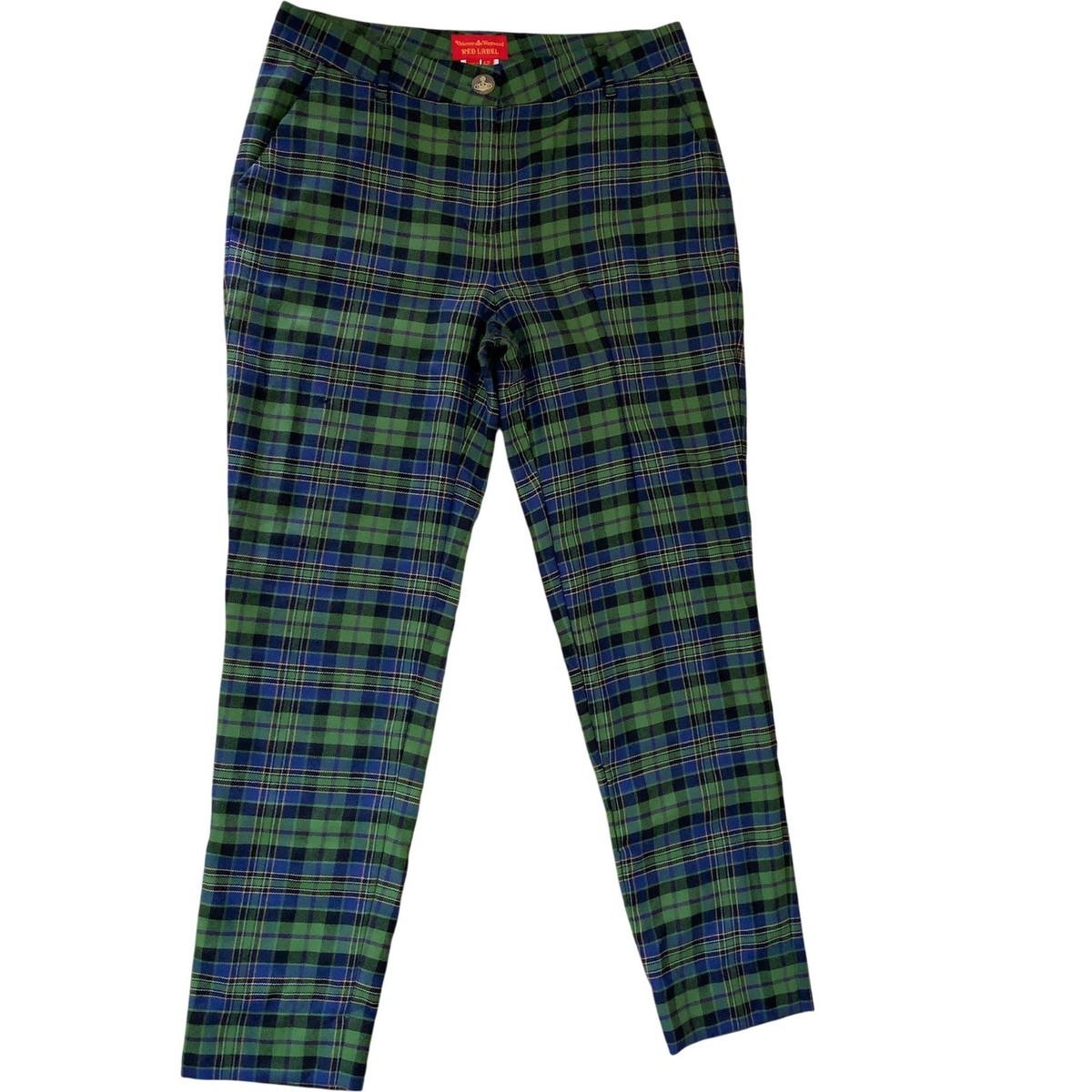Vivienne Westwood Green Red Label Check Trousers Tartan Branded 