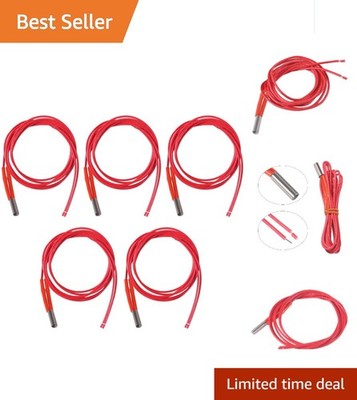 5-Pack 12V 40W 1M Heater Cartridges for Reliable 3D Printing Performance