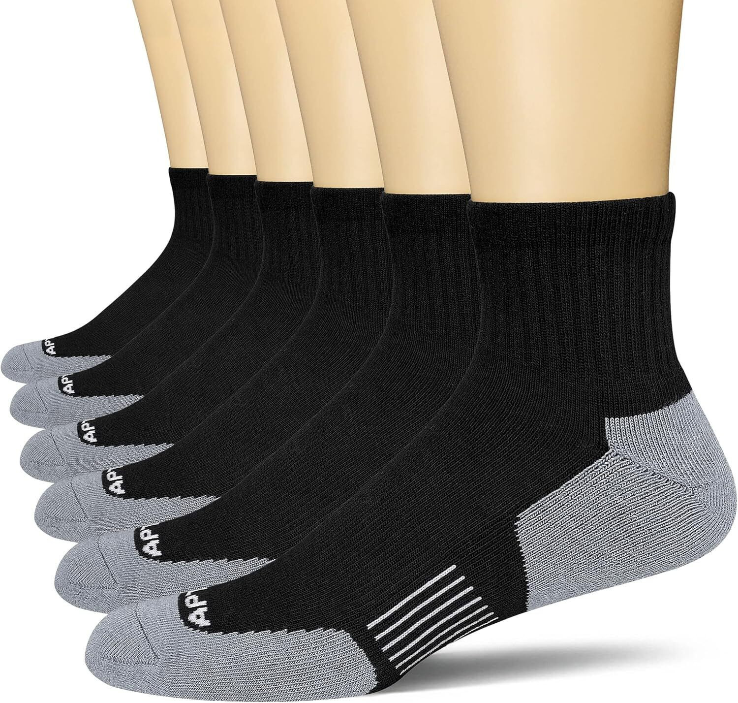 6 Pairs Men's Cushioned Athletic Running Ankle Socks for Sports Performance-image