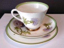 Royal Doulton Glamis Thistle Teacup Trio - H4601 - P Curnock - Glamis Castle