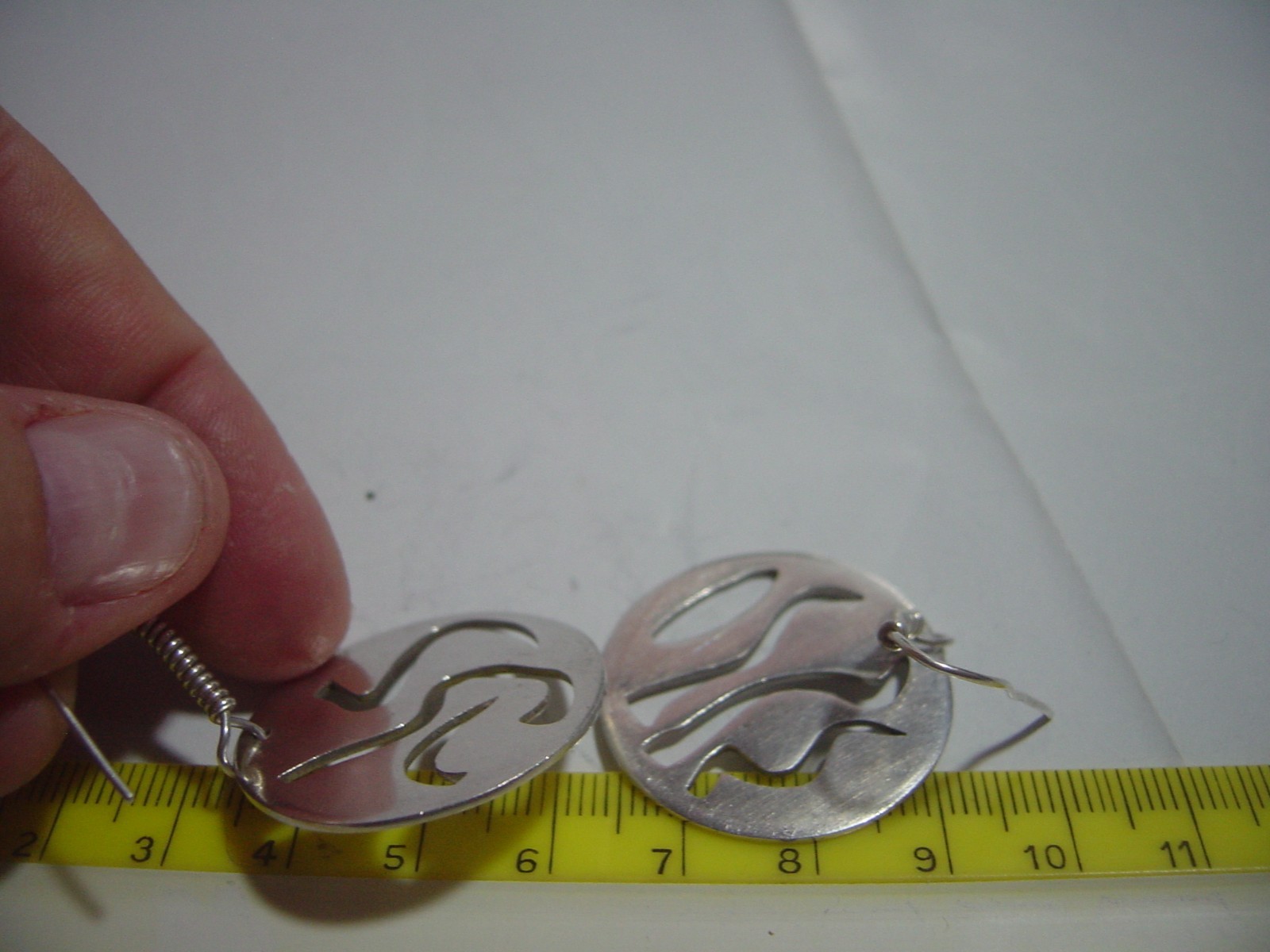 Vintage solid silver artisan 1970’s modernist dro… - image 9