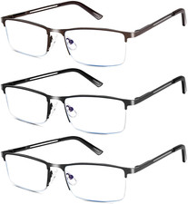 Reading Glasses for Men, 2.0 Blue Light Blocking Reading Glasses Metal Readers