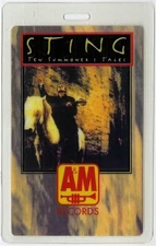 Sting 1993 Laminated Backstage Pass Ten Summoner's Tales Tour Police