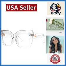 Chic Floral Cat Eye Glasses - Non-Prescription Clear Lens with Blue Light Filter