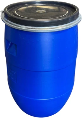 FUT Plastique 60 Litres Avec Couvercle Amovible – Bidon Bleu À Ouverture Totale - Photo 1/4