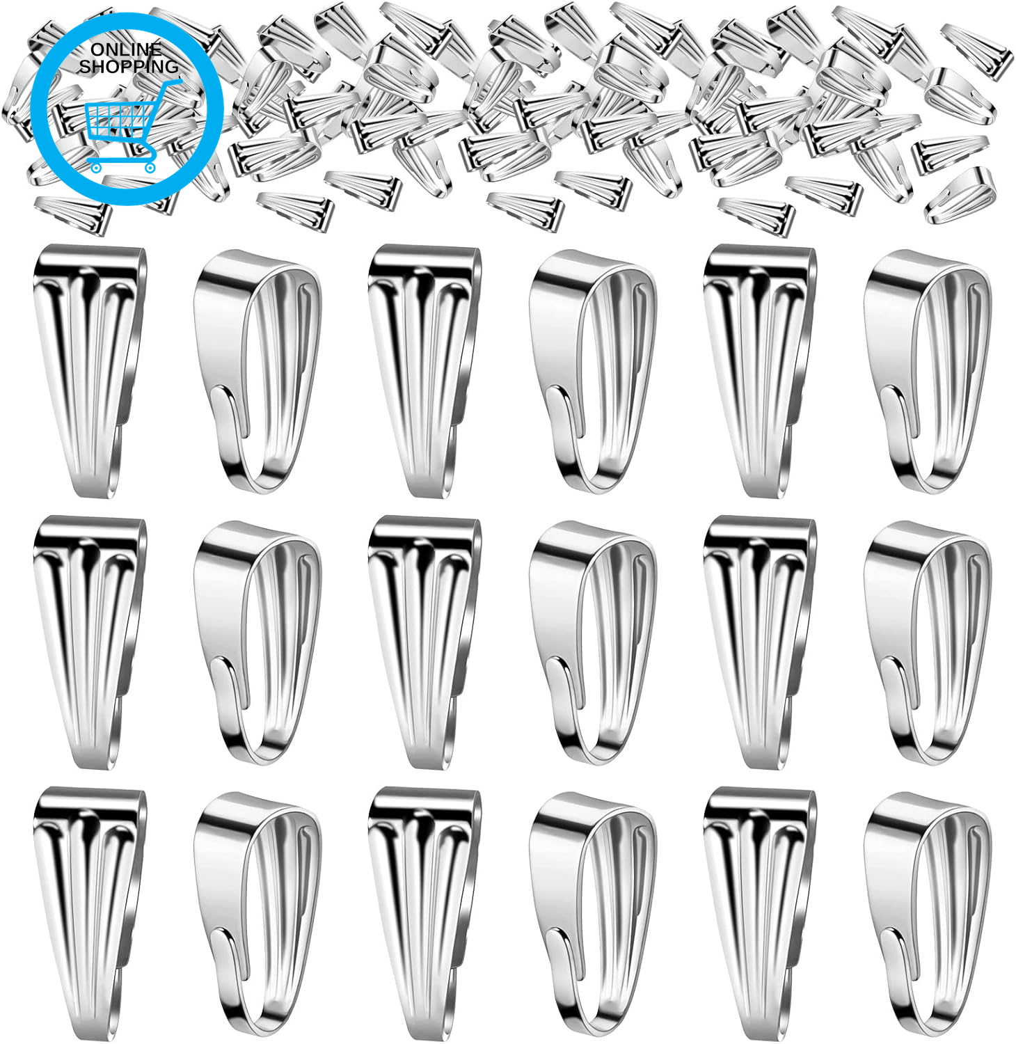 200 Pieces Necklace Clasps Pendant Clasps Snap on Pinch Clip Clasp Charm Clasp M