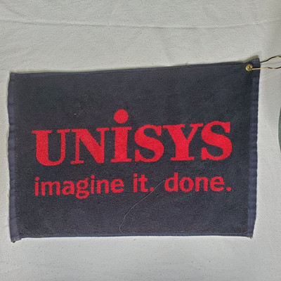 Vintage English Pub Bar Towel USA Made w/ Eye-Ring 21'' x 14'' Unisys Collectible