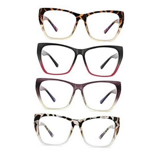 4 Pack Reading Glasses Blue Light Blocking for Men Women,Butterfly Frame