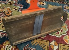 Antica vecchia affettatrice per verdure in legno, lunga 50 cm