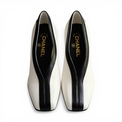 Chanel 26S Pumps Matthieu Blazy's White Lambskin Size 36.5c | eBay