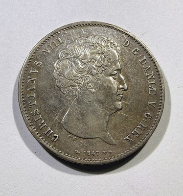1847 DENMARK Rigsbankdaler / 30 Shillings - 1847 FK/VS - Choice AU Details