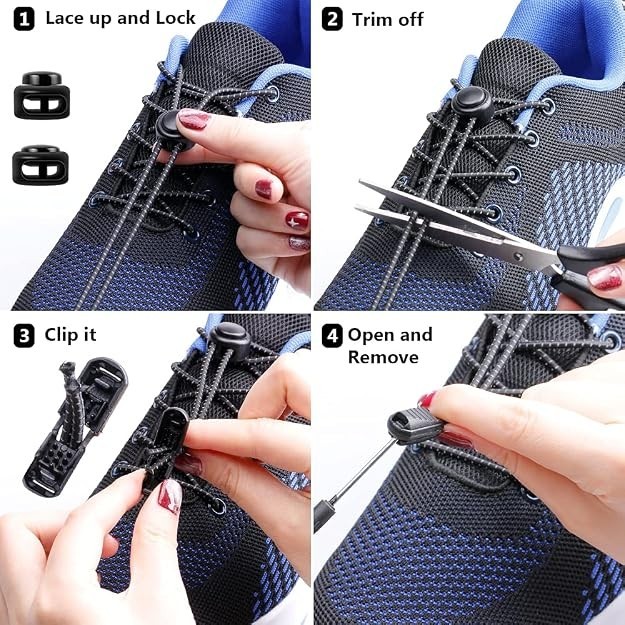 UpUGo No Tie Elastic Shoe Laces Tieless for Kids Adults Elderly One ...