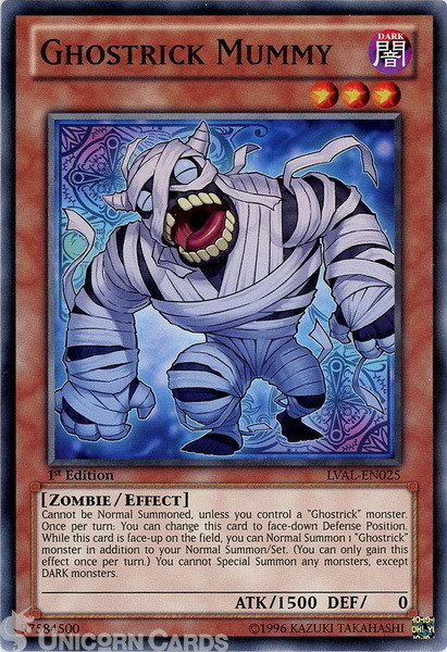 LVAL-EN025 Ghostrick Mummy Common 1st Edition Mint Yu-Gi-Oh! Card