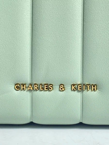 CHARLES&KEITH Chain Handle Paneled Crossbody Bag Shoulder Bag Leather BLU 802706 - Picture 5 of 9