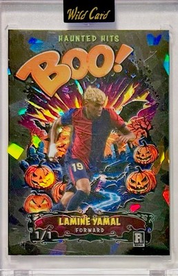 2025 WC Monster Hunt Haunted Hits Black BOO! Lamine Yamal RC 1/1 Cracked Ice