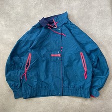 Cabin Creek Windbreaker Mens Medium 90s Vintage Full Zip Jacket, Blue