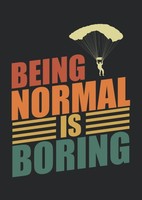 "Titel: Notizbuch A4 Dotted Softcover - Fallschirmspringer Spruch \"Being Normal"