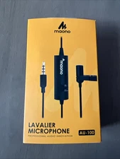 MAONO AU-100 Lavalier Lapel Mic Omnidirectional Clip-On iPhone DSLR Camera OB