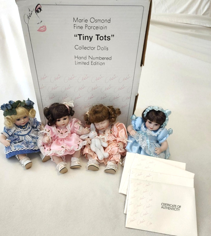Marie Osmond Tint Tots Set of FOUR In Original Box With COAs