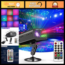 Disco Party Lights - Sound Activated Strobe Laser Projector with Remote Control