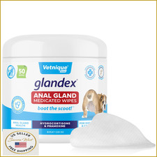Vetnique Glandex Dog Wipes  Spray for Anal Gland Relief  Scooting - Topical