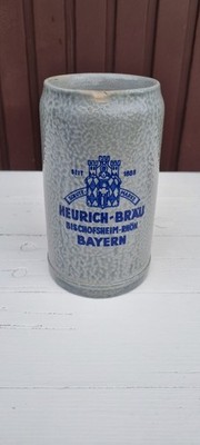 Heurich-Bräu Bischofsheim-Rhön Bierkrug 1 L | BeerStein | 60er 70er | Beschädigt