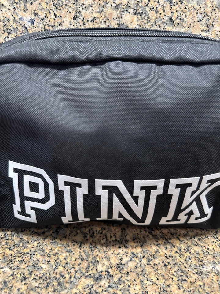 Victoria's Secret ROSA Negro Maquillaje Cosméticos Bolsa Viaje Artículos de Aseo Estuche con Cremallera Foto 3 de 4