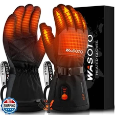Heated Gloves for Men Women 3000mAh Battery Heated Ski Gloves Touchscreen Wat
