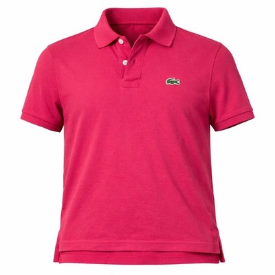 Lacoste Polo Shirt Men s Size 5 Large Pink Red Short Sleeve Classic Crocodile...