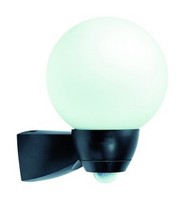 Esylux Sensorleuchte 77W Hv-Halogenlampe Glas Opal E27 Schwarz IP44 Mit...