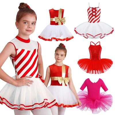 Girls Glitter Dance Costumes Ballet Tutu Skirt Skating Leotard Dress Costumes