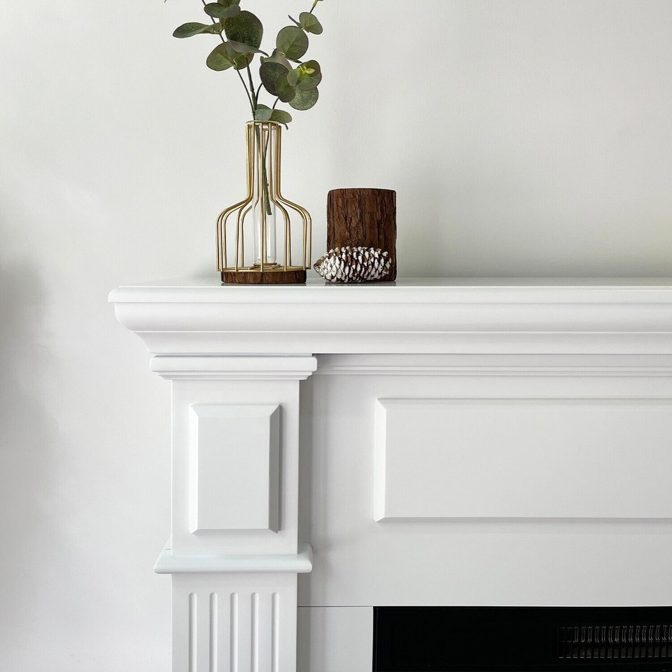 43 Inch White Electric Fireplace With Mantel Fireplace Heater For