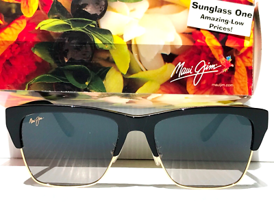 New Maui Jim PERICO Gloss Black with Gold POLARIZED Grey  display picture 2