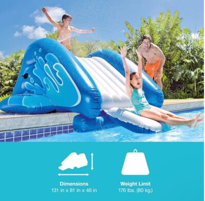Intex Kool Splash Inflatable Swimming Pool Water Slide Blue/White  (58849EP)