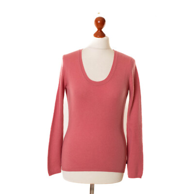 Damen Robe di KAPPA Rosa 100% Kaschmir Pullover Größe S 13002