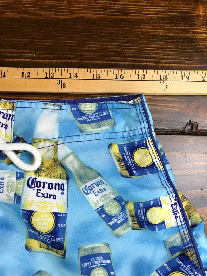 Corona Shorts, Men's Size 34, Blue, Corona Extra Beer, Board Shorts/Swim Trunks - Image 4 of 4