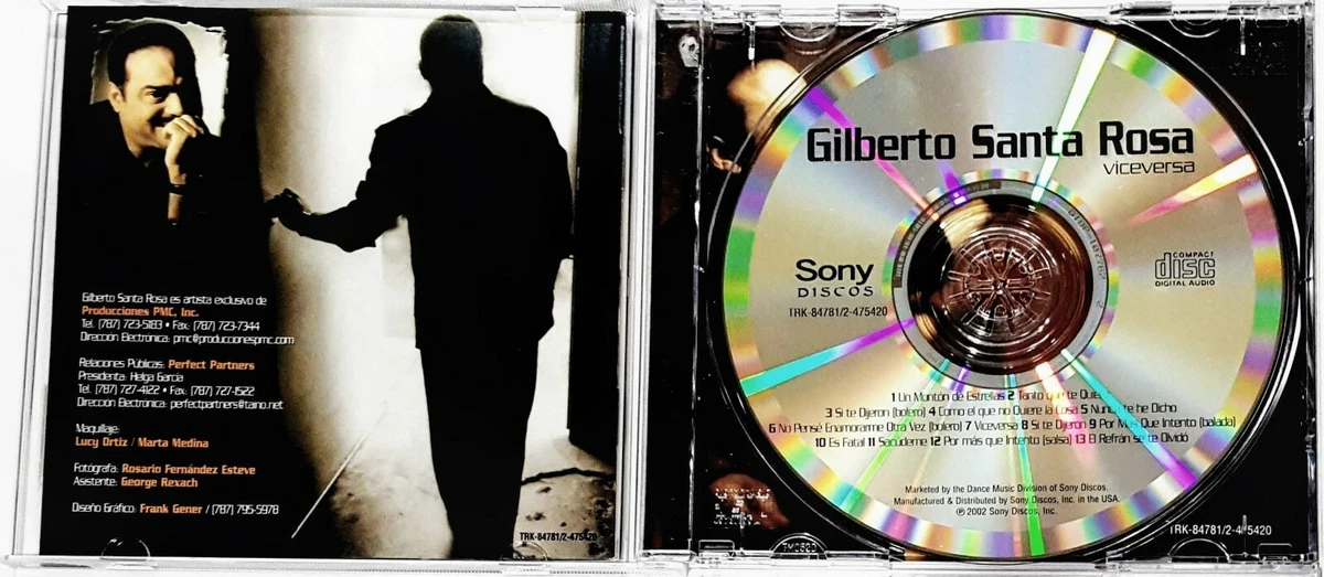 GILBERTO SANTA ROSA Viceversa (CD, 2002, Sony) Latin, Salsa