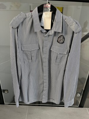 100%AUTH. SUPER RARE BALMAIN  MILITARY EPAULETTE SHIRT   SZ 42  NP 550   NEW!!